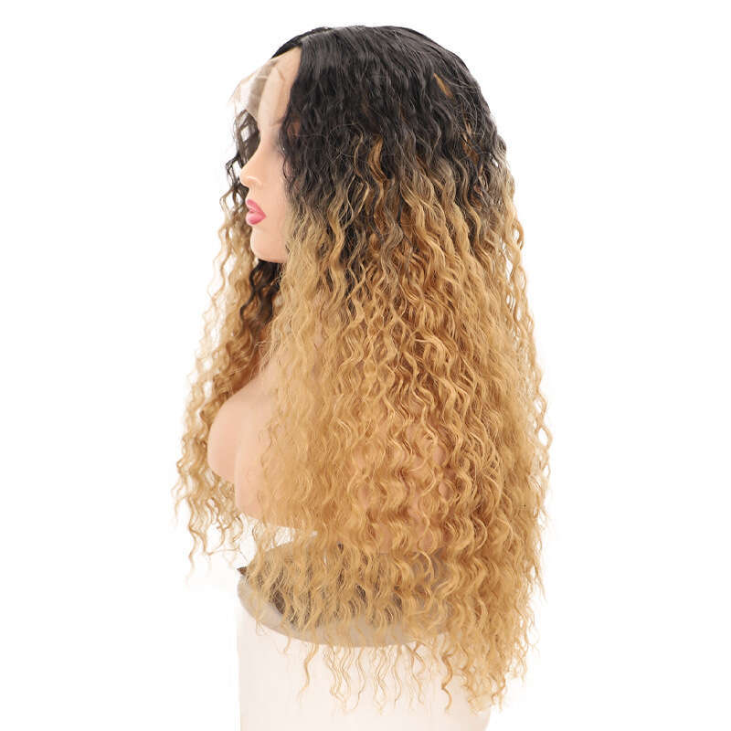 Wig With T-Shaped Front Lace 13 4 * 1 Top Dyed Corn Perm Synthetic Wig Kq2 Kq2
