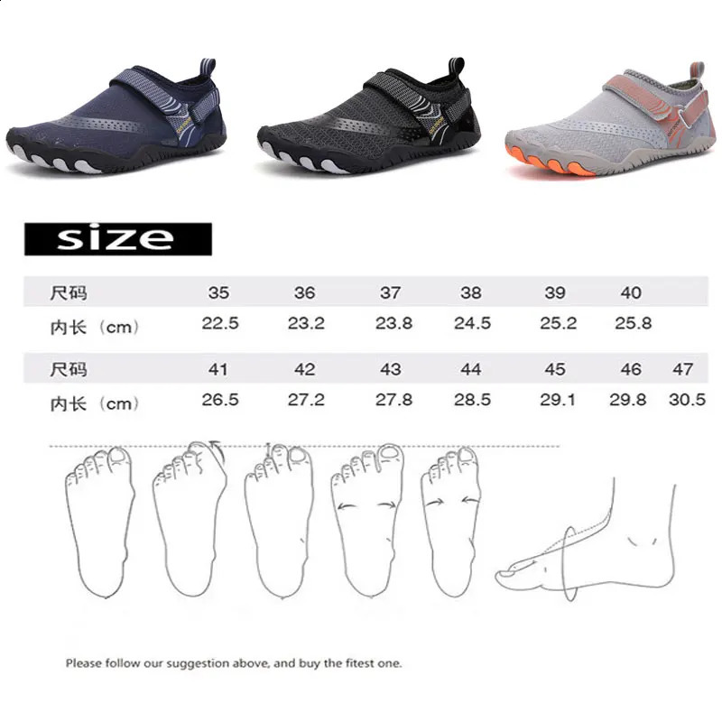 Men Women Quick-Dry Wading Shoes Water Shoes Breathable Aqua In Upstream Antiskid Outdoor Sports Wearproof Beach Sneakers 241228