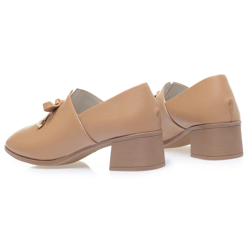 AIYUQI Dress Shoes Women Genuine Leather Fall Thick Heel Large Size Women Casual Shoes Square Head Women Office Shoes