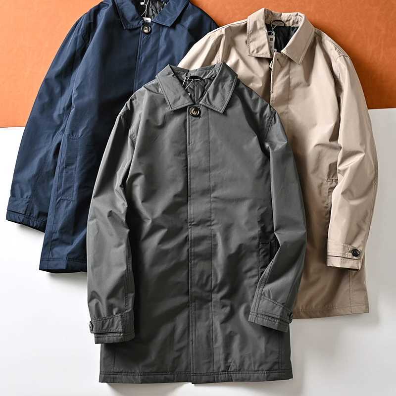 Long Padding Jackets Men Winter Trench Coat Quilted Business Casual Windbreaker Waterproof Warm Laple Mid Length Overcoat EU XXL W241228