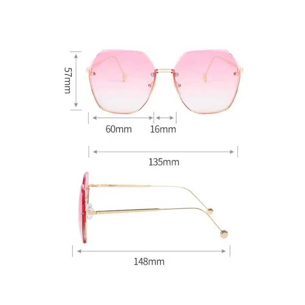 2025 Fashion Irregular Sunglasses Women Men Outdoor Gradient Lens Sun Glasses Female Eyewear Rimless Square Oversized ShadesXJ241228