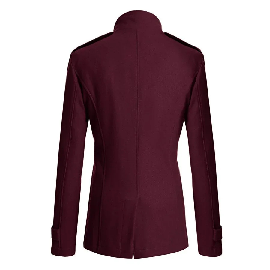 AutumnWinter Large Korean Fit Double Breasted Flap Collar Shoulderband Mid Length Mens Woolen Windbreaker Coat 241220