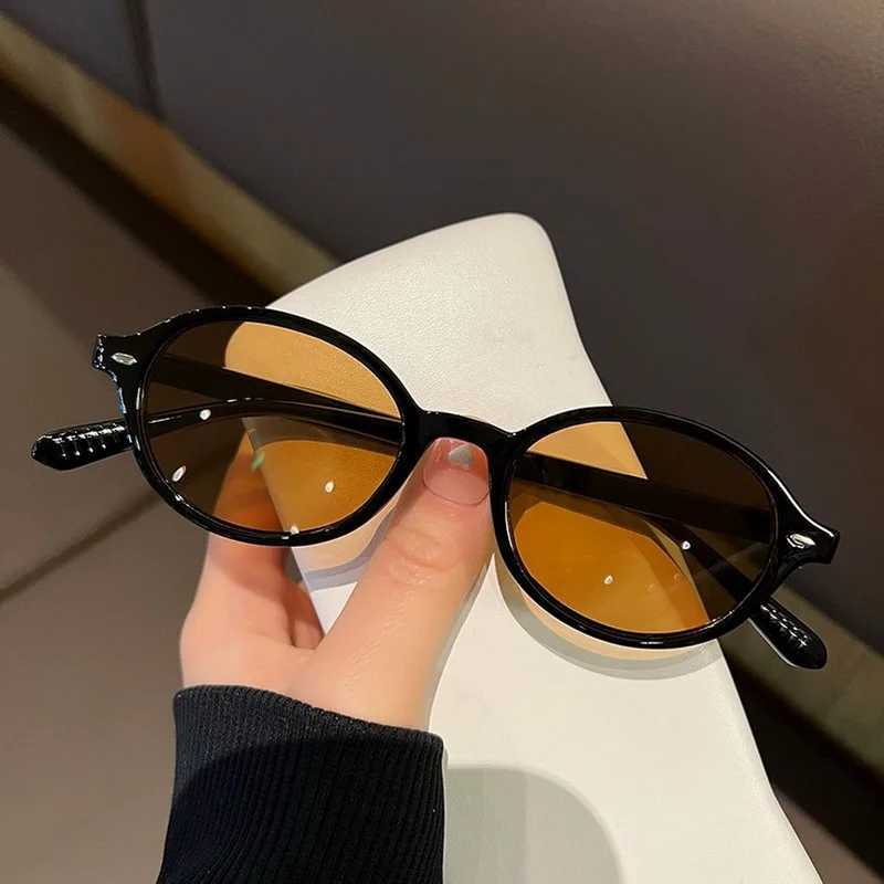 2024 Vintage Small Oval Frame Sunglasses UV400 Women Retro Summer Sun Shade Glasses Men Outdoor Travel GlassesXJ241228