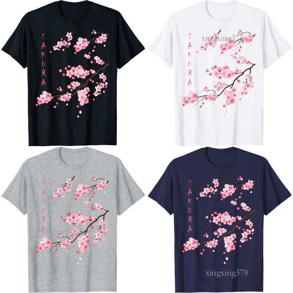 Mens Womens T Shirts Tee Vintage Sakura Cherry Blossom Japanese Graphical Art T-Shirt Tops Tshirt Designer Clothes