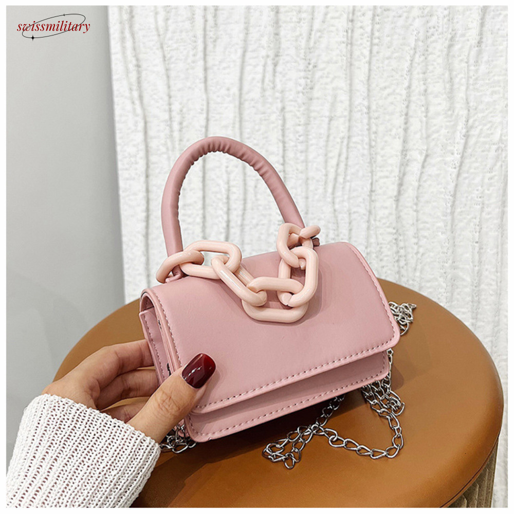 Fashion Temperament Women'S Korean Version Winter Trendy Chain Small Square Crossbody Bag Casual One Shoulder Handbag New #8 swissmilitary