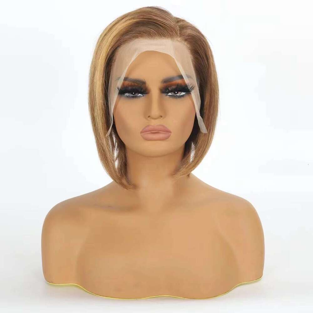 Wig Real Full Short Straight Human Hair Headband 13 * 4 Front Lace Bob Hairstyle Kq2 Kq2