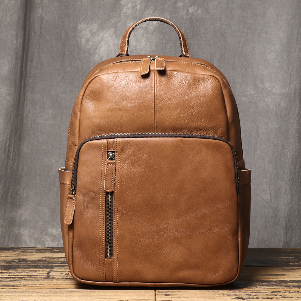 New High-Quality Genuine First-Layer Cowhide Backpack, Large Capacity Multifunctional School Bag, Can Fit A 14-Inch Laptop