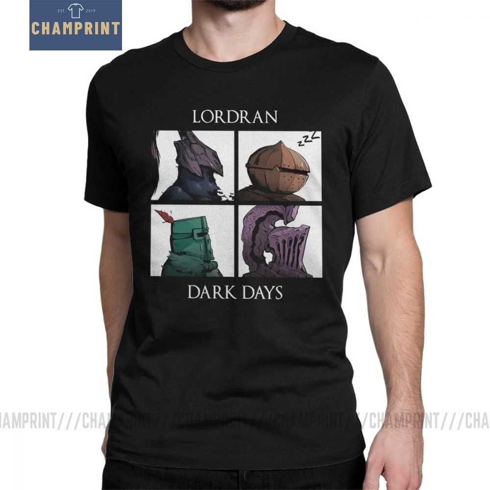 Mens Dark Souls Praise Sun Game T-shirt Novel O-neck Short sleeved Cotton T-shirt Printed T-shirt X241228