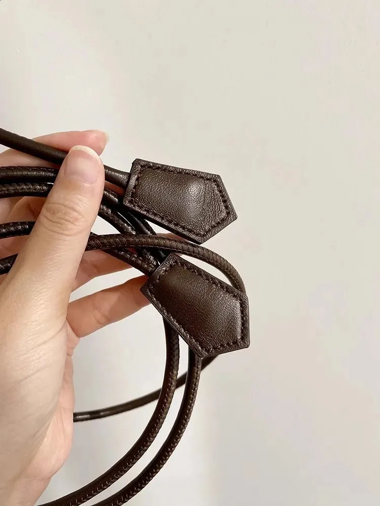 Womens Slim Sheepskin rope Long Waist Belt Knotted Womens Belt Solid Color Thin Waist Chain Dresses String Waistband Vintage belts 241227