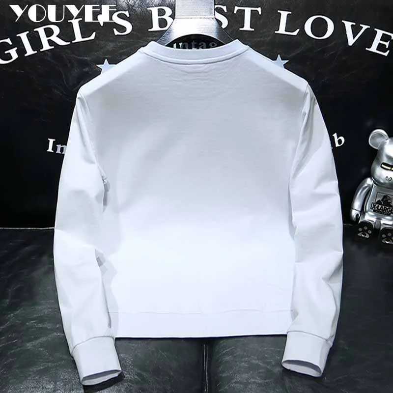 Round Collar Mens Pullover New Male Hoodies Personalized Hat Hot Print Fashionable Top Youth Bottoming Shirt Clothing X241228