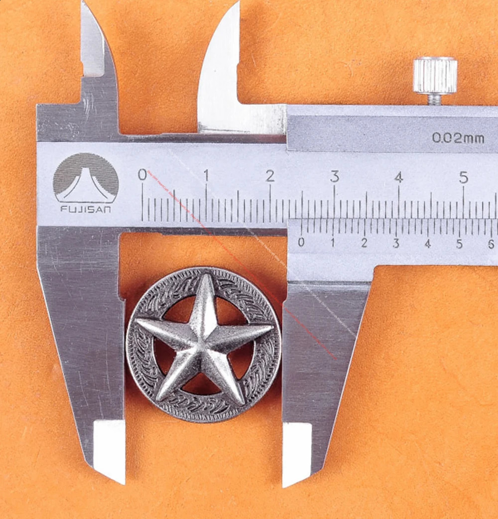 lot 10PCS WESTERN AMERICA TEXAS RAISED STAR ANTIQUE SILVER LEATHERCRAFT CONCHOS for LEATHER 241227