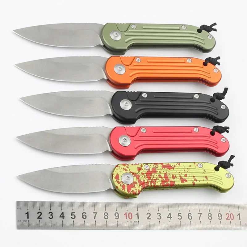 5 Colors LUDT Pocket Knife D2 Blade Sing Action Aluminium Alloy Hand EDC Tactical Hunting Cam Survival Tool KnivesXJ241228