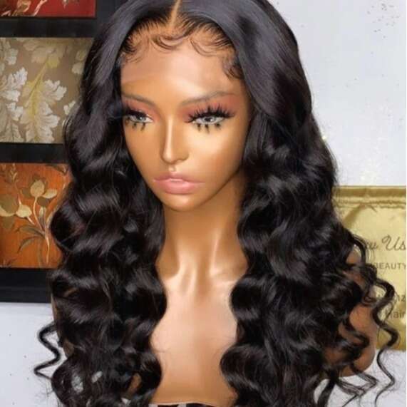 13 * 4 Front Lace Headband Fluffy Wave New Real Wig Long Curly Hair Kq1 Kq1