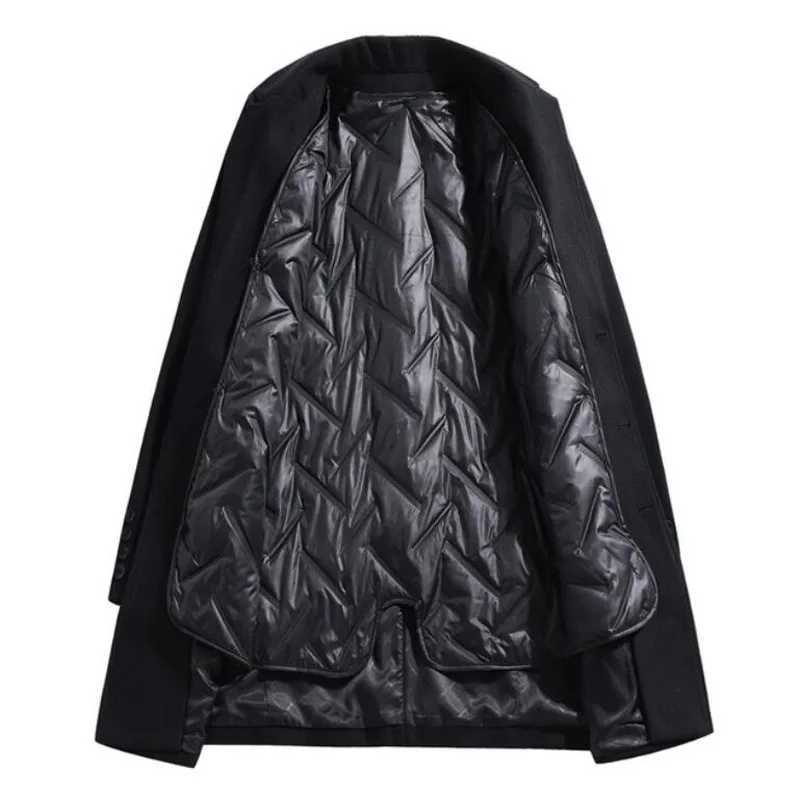 Spring and winter detachable lining jacket mens double-sided wool jacket casual plus size medium length windproof jacket 7XL 8XL W241228