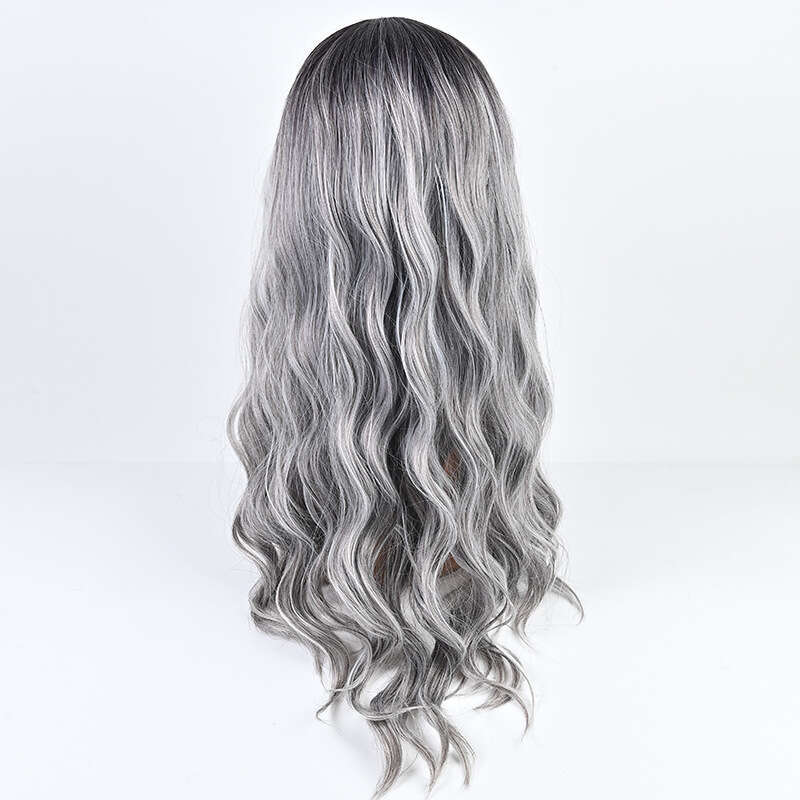 13 * 4 Wig Front Lace Synthetic Headband Gradient Color Long Curly Hair 22 Inches Straight Kq2 Kq2
