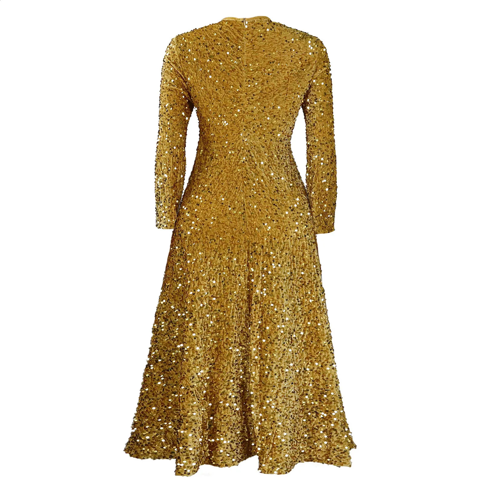 Elegant Women Cocktail Dress Long Sleeve Glittery Sequin Dresses Evening Party Gown for Wedding Banquet Formal Vestido De Fiesta 241220
