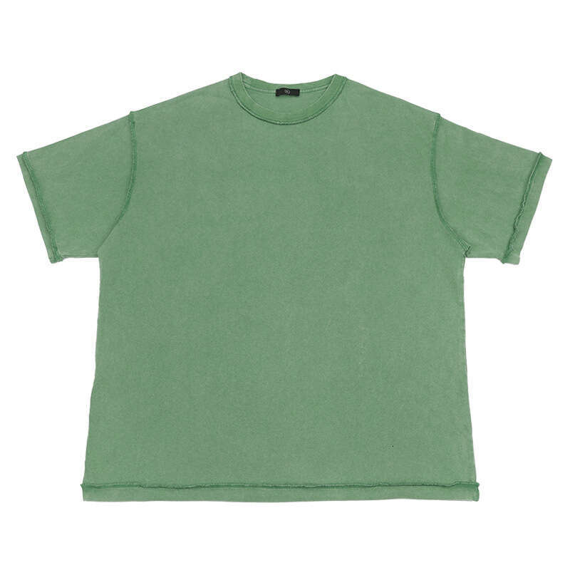 Pure cotton distressed washed with reverse stitching technology, oversized shoulder style short sleeved HIP HOP hip-hop T-shirt