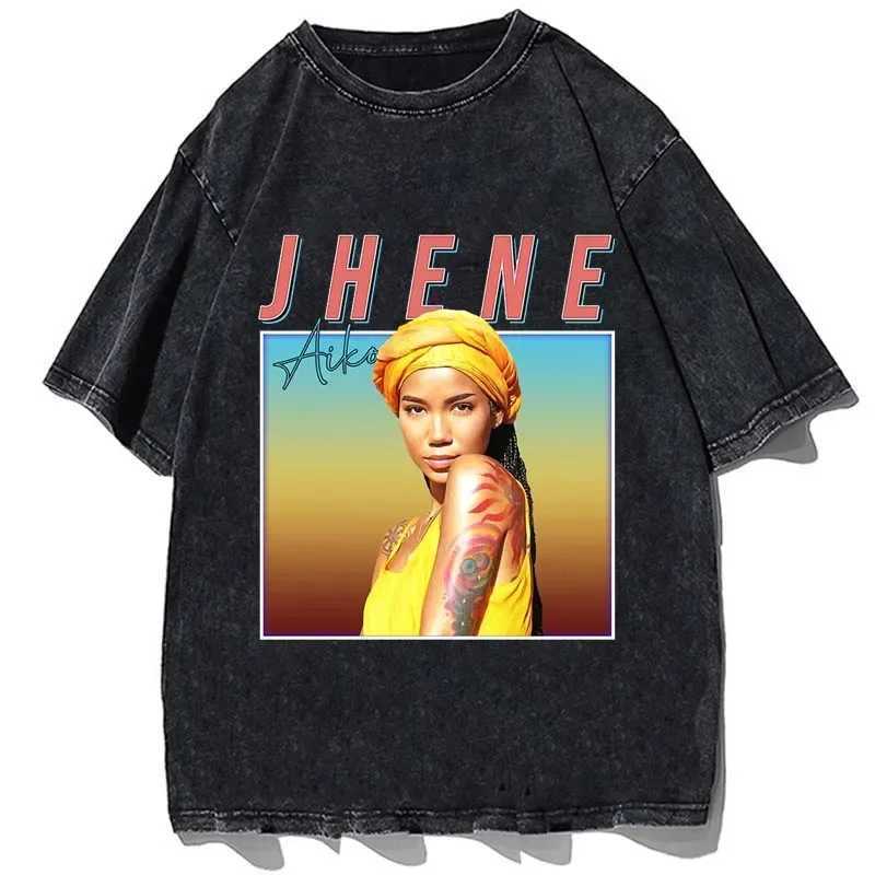 Jhenes Music Aikos Printed T-shirt Summer Short Slip Crew Collar T-shirt Classic Casual Cotton Oversized T-shirt Top X241228