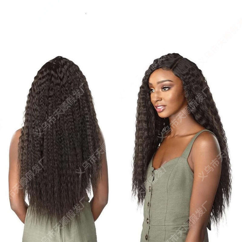 New Women's Wig With Split Long Tube Wound Small Curly Hair, Synthetic Headband Wigs Kq2 Kq2