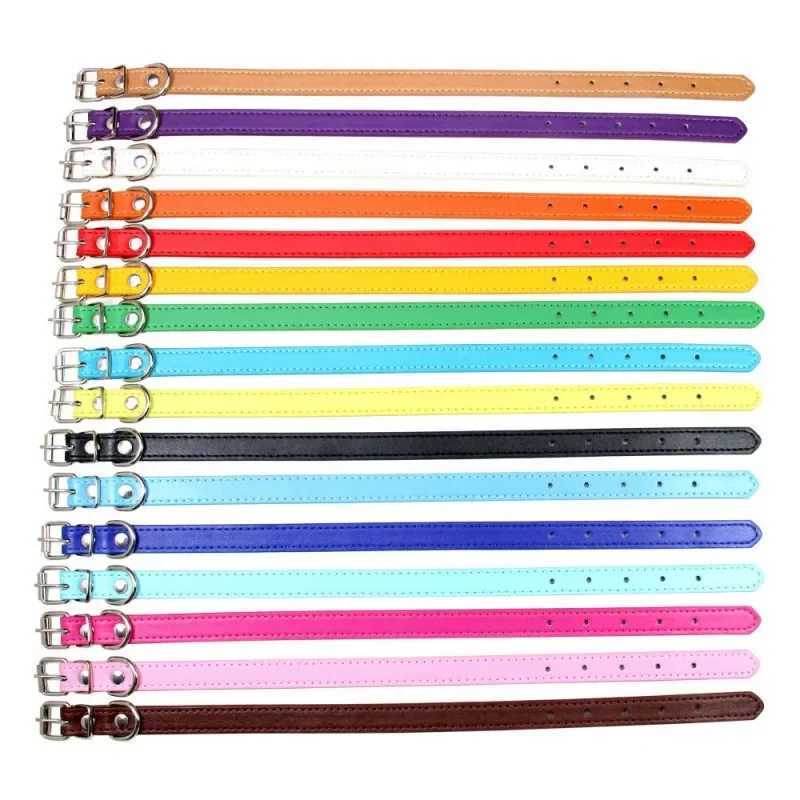 New Arrival 1 Piece Dog Adjustable Color PU Leather Neck Strap Cat Collars Soft Pet Supplies for Dogs Z241228