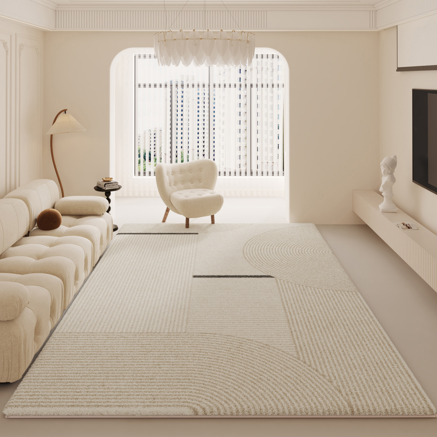 5076-445-62.6-Carpets Living Room Cream Style Large Area Bedroom Beige Bedroom