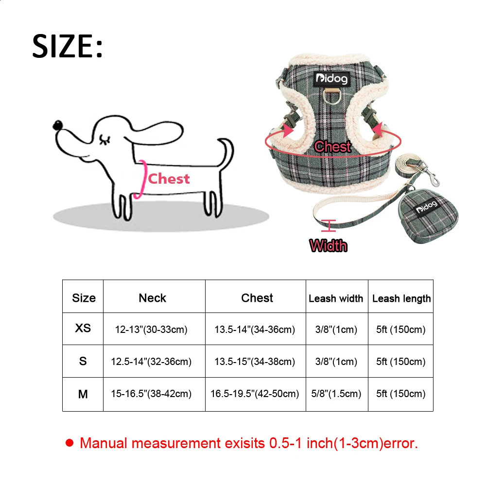 Soft Fleece Cat Harness Vest Warm Dog Puppy Chihuahua Harness Leash Set Adjustable Pets Vests Coat For Small Medium Dogs Cats 241227