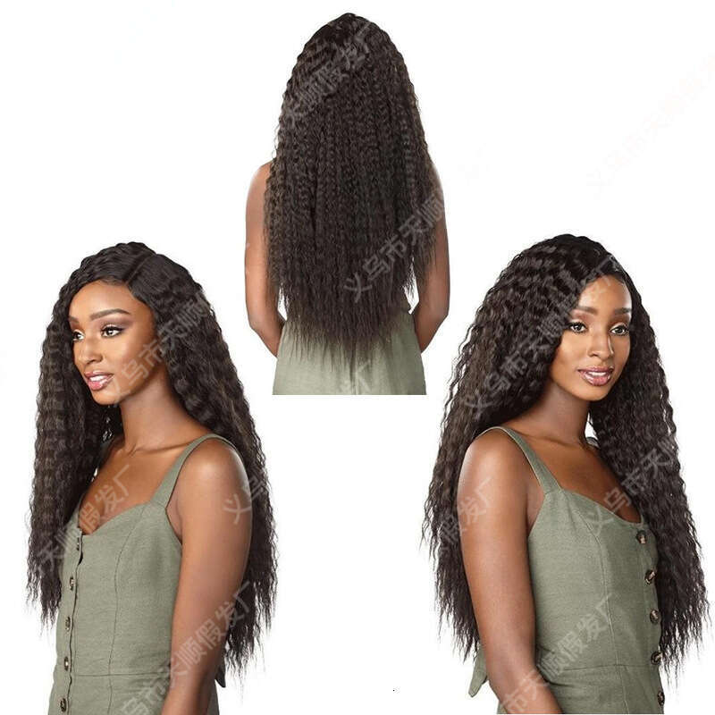 New Women's Wig With Split Long Tube Wound Small Curly Hair, Synthetic Headband Wigs Kq2 Kq2