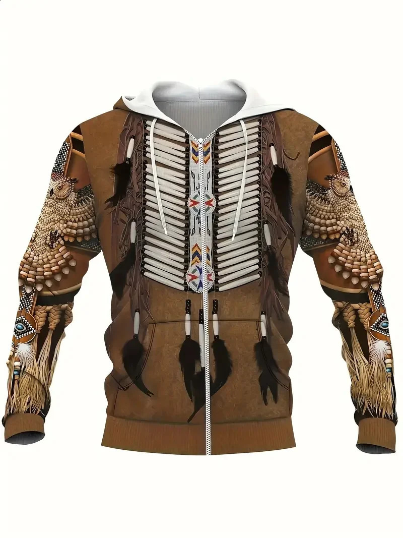 Y2K Mens Patchwork Printed ZipUp Hoodie Jacket Casual Hooded Sweatshirt With Pockets For Spring Autumn Fashion Clothing 241223