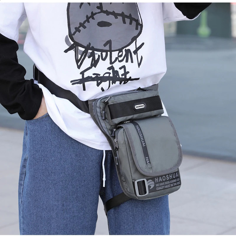 Men Leg Hip Drop Waist Bag for Rider Motorcycle Military Assault Travel Waterproof Nylon Messenger Bum Belt Fanny Pack Thigh Bag 241228