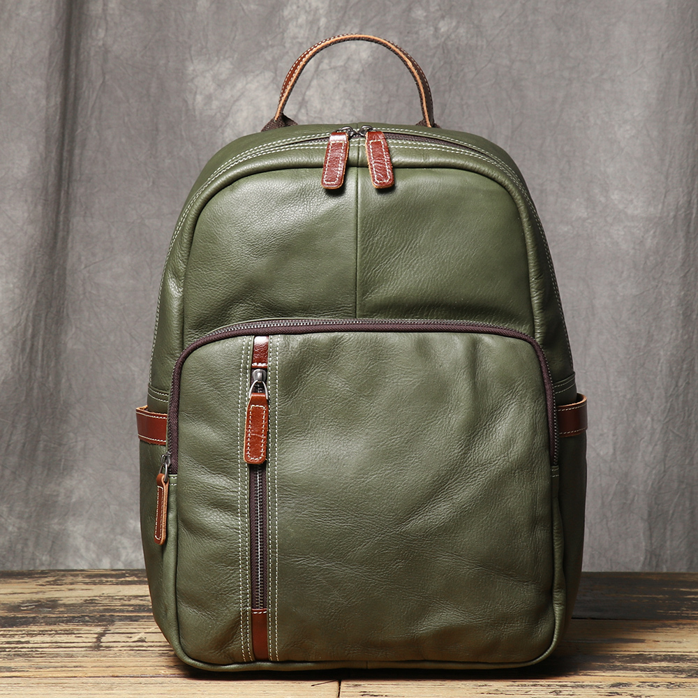 New High-Quality Genuine First-Layer Cowhide Backpack, Large Capacity Multifunctional School Bag, Can Fit A 14-Inch Laptop