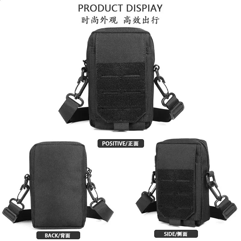 Mens Crossbody Casual Bag Fashion Trend Shoulder Phone Waterproof Oxford Cloth Tactical Style Lightweight Portable 241227