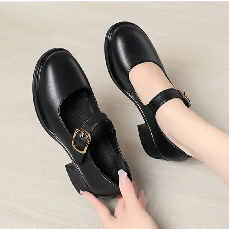 AIYUQI Mary Jane Women's Autumn Genuine Leather Ladies Shoes Large Size Platform Women's Daily Shoes