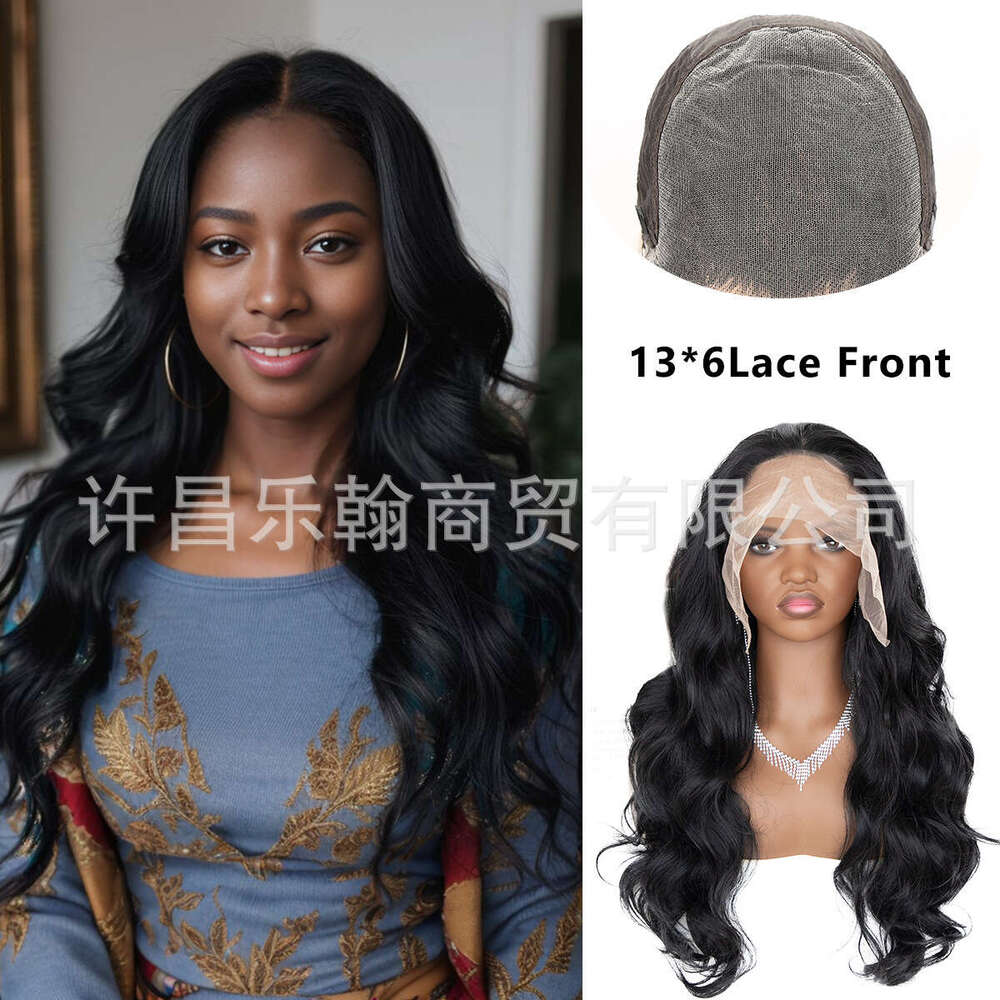 13 * 6 Full Hand Woven Front Lace Wig Headband, High-Temperature Silk And Synthetic Fiber, Big Waves, Bodywavywigs Kq2 Kq2