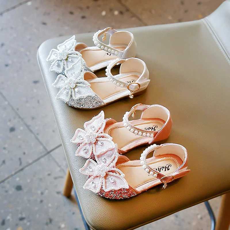 Girls Princess Shoes Butterfly Mesh Diamond Dream For Children Single Shoe Spring Cover Toe 21-36 Infant Sweet Kids Flats W241228