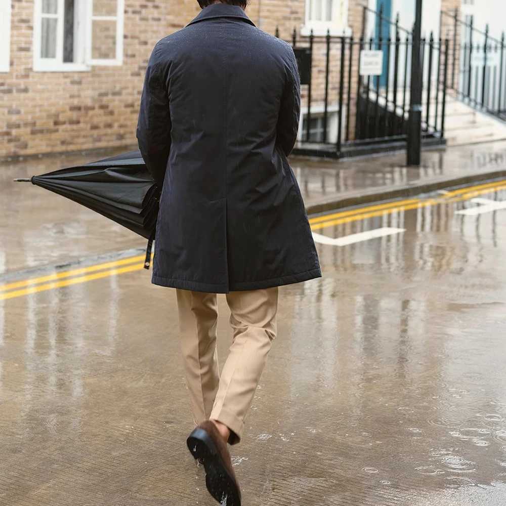 Long Padding Jackets Men Winter Trench Coat Quilted Business Casual Windbreaker Waterproof Warm Laple Mid Length Overcoat EU XXL W241228