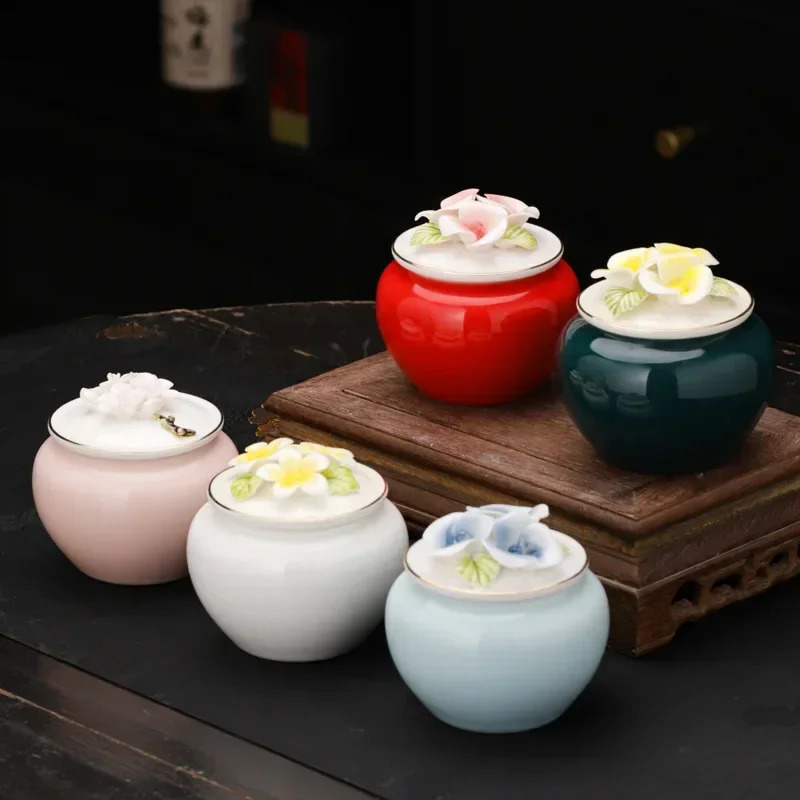 Handmade Floral Pet Urn Dog Cats Birds Small Animals Gentle Creative Sealed Spark Storage Jar Memorial Supplies 241225