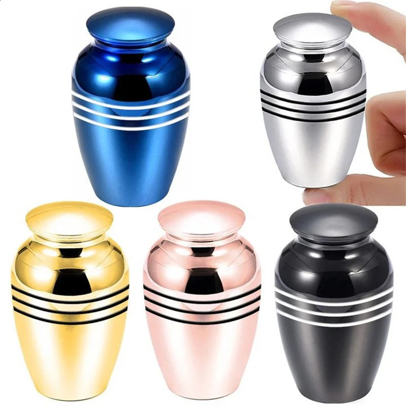 Striped cremation urn for human ashes pet ashes keepsake small stainless steel ashes holder funeral ashes memorial container 250106