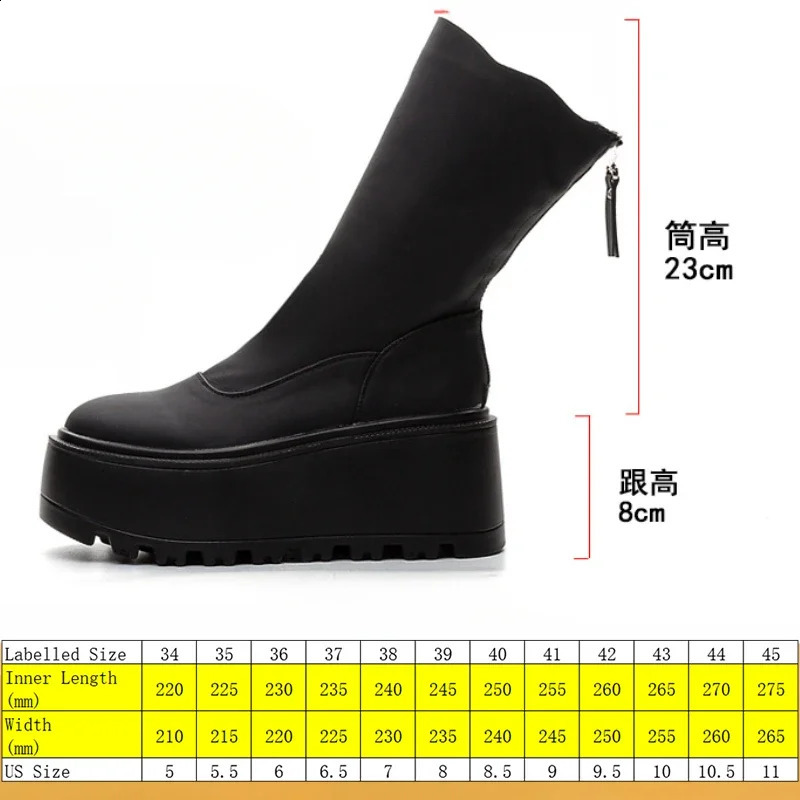 Fujin 8cm Genuine Leather Women High Fashion Pumps Heels White Shoes ZIP Increase Casual Ankle Boots Platform Wedge 241223