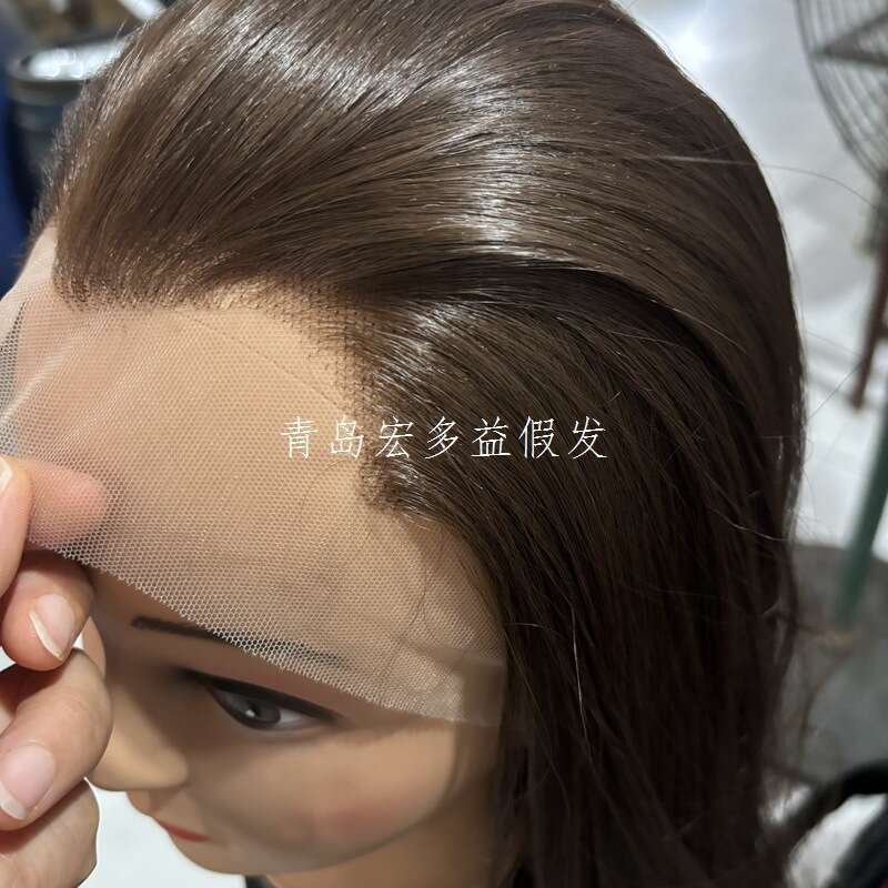 Brown Historical Lace Synthetic Wig, Long Straight Hair, Beautiful Three Pointed, Half Hooked, Head Cover, Full Wig Kq2 Kq2