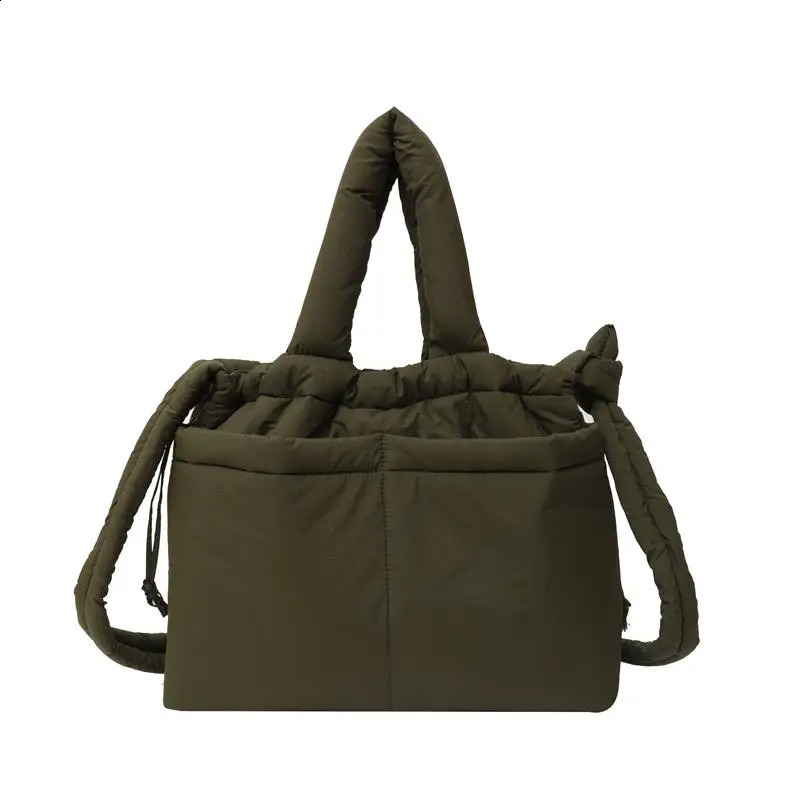 Women Puffer Tote Bag Soft Commuting Adjustable Strap Stylish Crossbody Multipockets Trendy Messenger Chic Hobo 241227