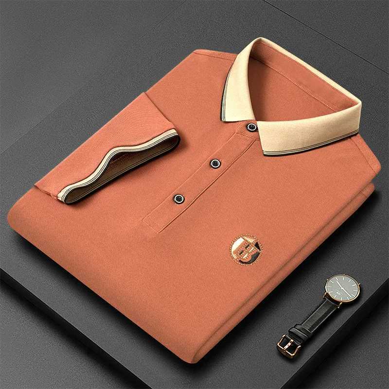 Summer new mens short sleeved casual business trend loose collar embroidered shirt shirt breathable mens top X241228