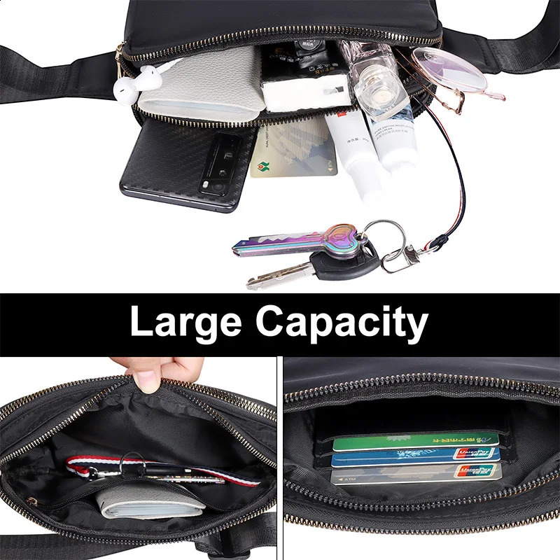 Buylor Fashion Waist Bag Women Zipper Fanny Pack Hip Bum Sports Shoulder Chest Waterproof Crossbody Travel Belt 241227