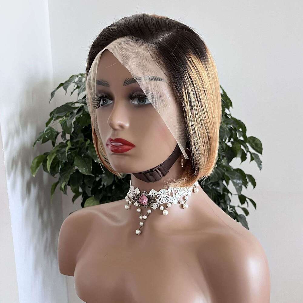 Bestselling 13 * 4 Partial Short Straight Front Lace Full True Real Hair Headset Kq2 Kq2