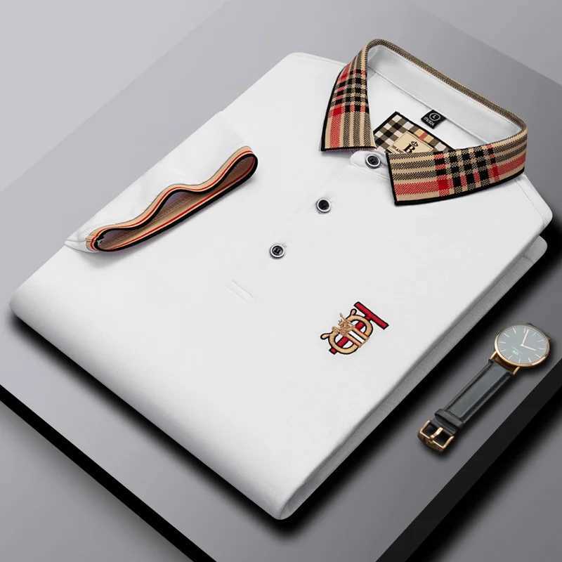 2024 Summer Mens New Luxury Embroidered Casual Cotton shirt Shirt Business Collar Comfortable Breathable Top X241228