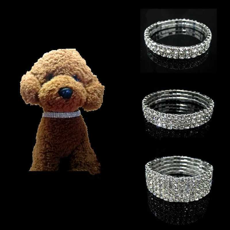 New Bling Dog Collar Cute Small Pet Collar Puppy Rhinestone Cat Dog Collars Princess Pet Collars Necklace Pet Products M241228