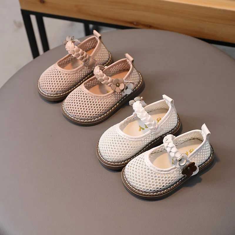 Children Net Surface Breathable Soft Sandals Kids Casual Shoes Girls Fashion Flower Princess Flats Non-slip Baby First Walkers W241228