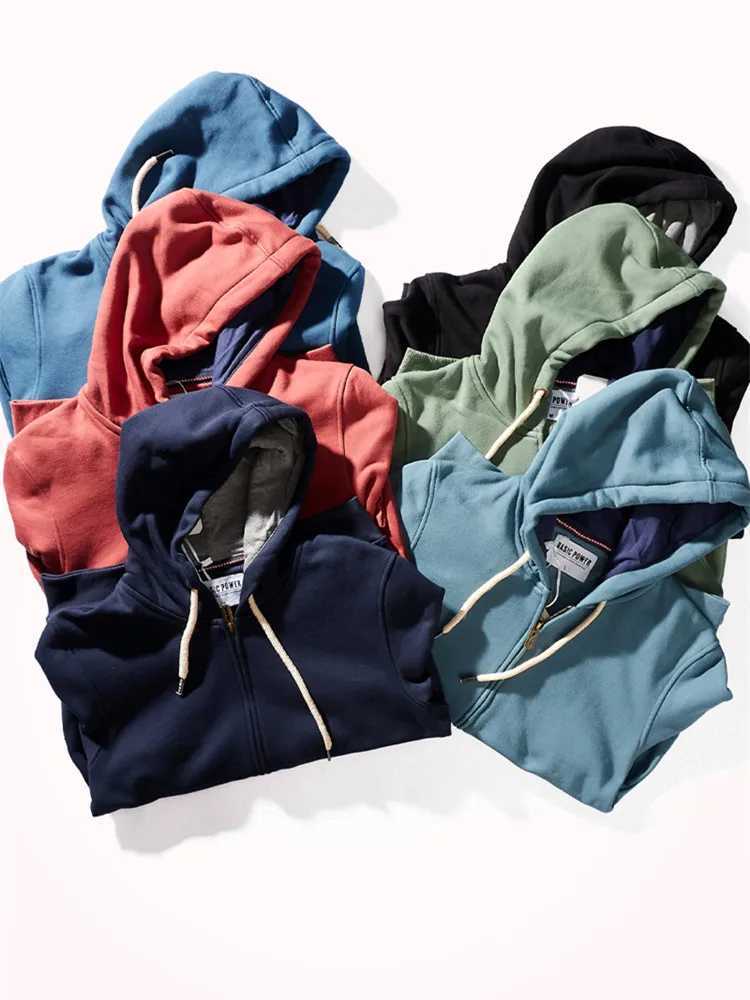 Autumn Winter New Cardigan Hoodies for Mens Fashion Long Sleeved Hooded Thickened Velvet Plus High Weight Casual Sweatshirts X241228