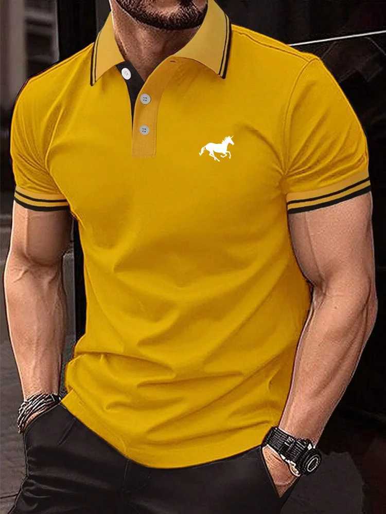 New Summer shirt Shirt Mens Fashion Short Sleeve shirt Mens Casual Personalized shirt Shirt Flip Collar Striped Mens Top shirt Shirt X241228