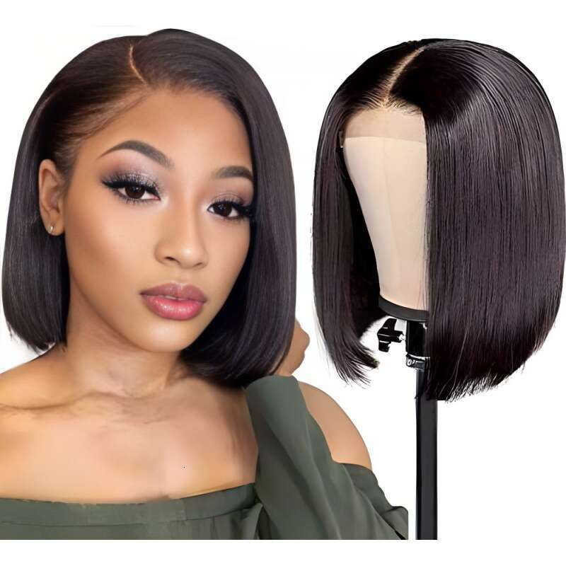 180 Density Bob Wigs Human Hair Front Lace Real Wig Headband Kq1 Kq1