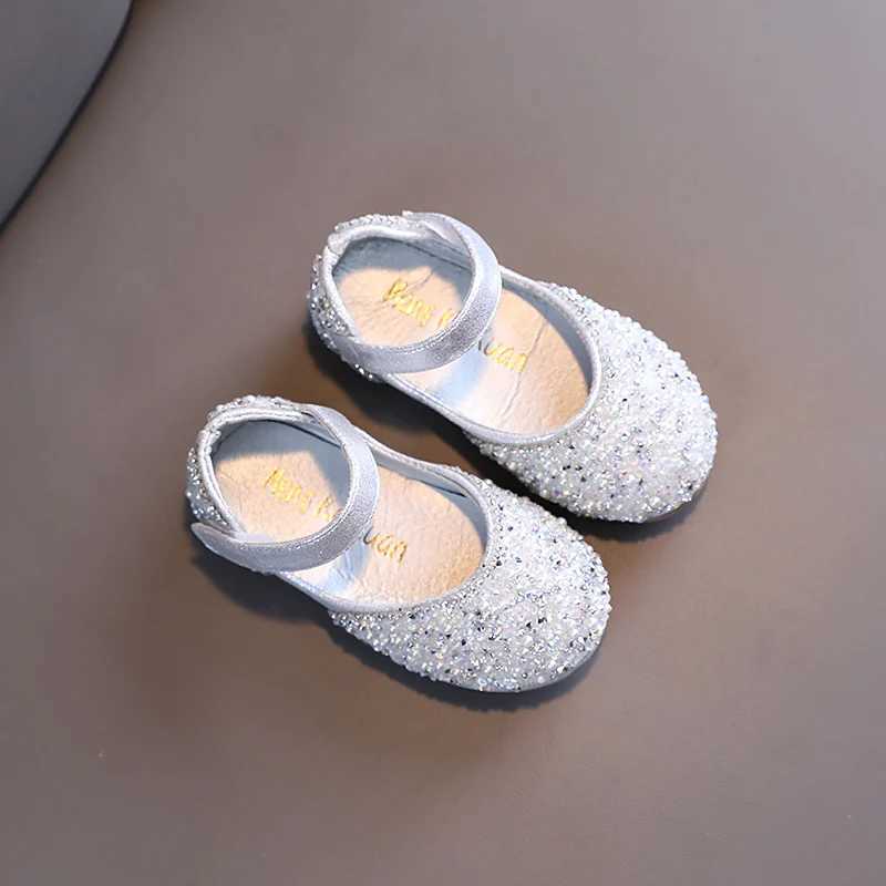 Girls Princess Shoes Summer Glimmer Round Toe Par Dance Flat Shoe for Girls Spring Size 21-36 Infant Children Mary Janes W241228